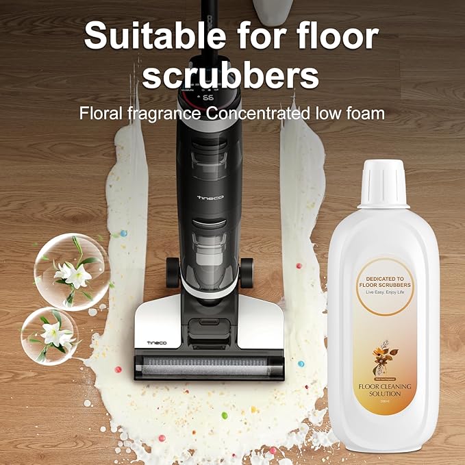 Floor Cleaning Solution Compatible With Tineco , Deep Cleans for Multiple Hard Floors, Suitable With All Robot Vacuums with Mopping and Cordless Wet/Dry Vacuum Mop Cleaner (Floral Fragrance 2 Bottle)