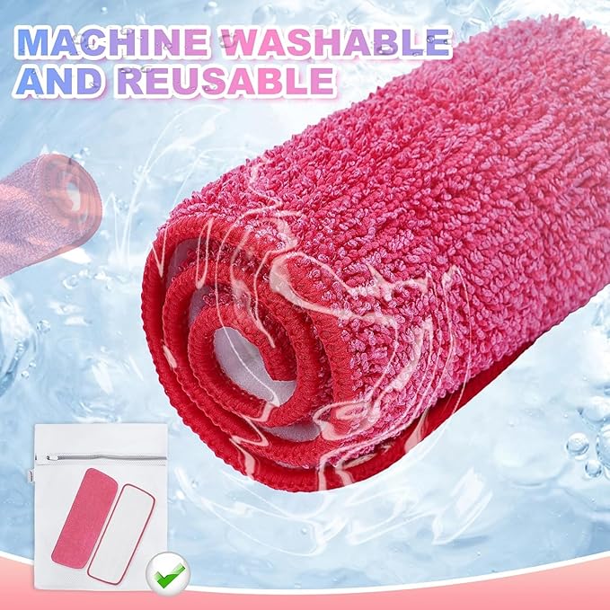 Replacement Microfiber Mop Pads Compatible with Rubbermaid Reveal Spray Mop with Washable Pads, 16.5" Reusable Wet & Dry Mop Replacement Pads Fit for Any Microfiber Reveal Flat Mops(8 Pack)