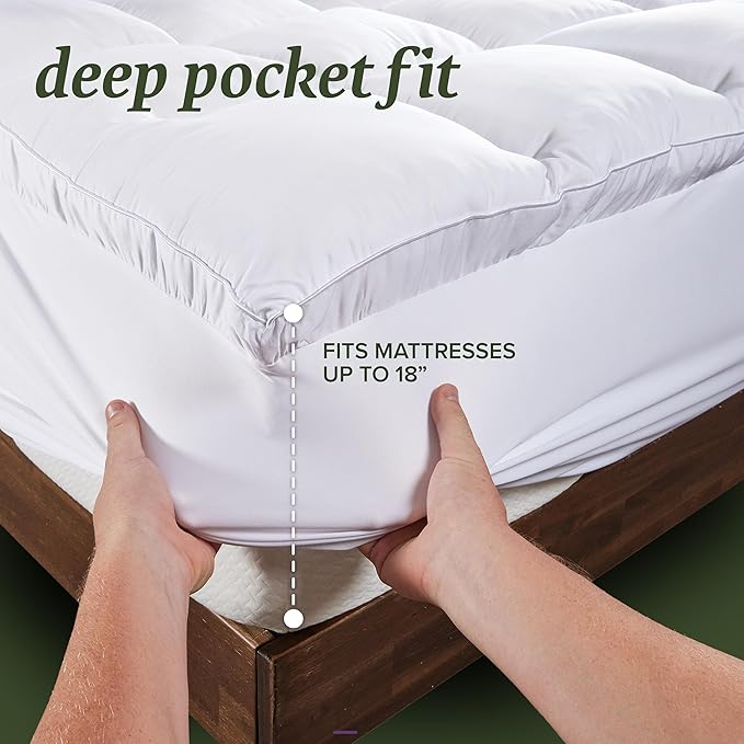 Beckham Hotel Collection King Size Mattress Pad (Extra Padded) & Protector Hybrid - Quilted Pillow Top Mattress Cover - Thick, Plush, Fitted Mattress Topper for Bed