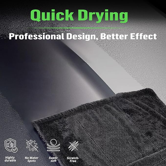 Shiny Bath Wipes Shower Cleaning Cloths, Premium Car Drying Towel | Ultra Absorbent Twisted-Loop Design| Microfiber Towel for Car, Shower Cabin, Household