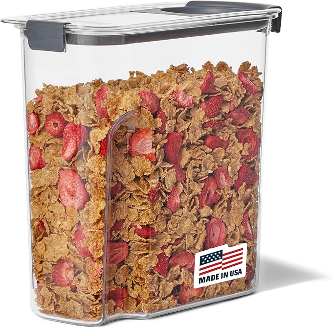 Rubbermaid Brilliance Airtight Cereal Food Storage Container, Shatterproof, BPA-Free and Dishwasher-Safe, 32oz Capacity