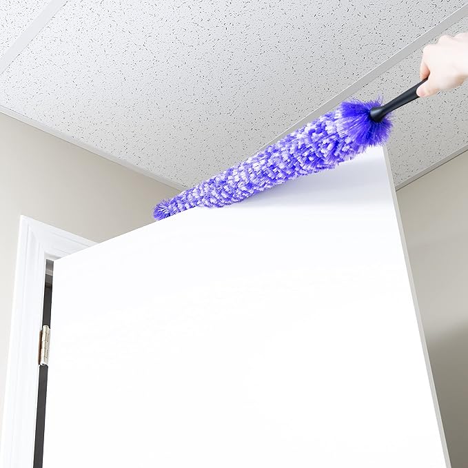 Fuller Brush Furry Wand Duster - 30" Netted Fiber Cleaner - Bendable Hand Sweeper Cleans Dust Dirt Lint & Cobwebs on Window Blinds Shelves Counters & More