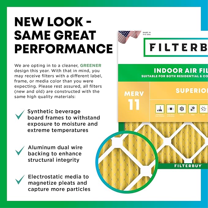 Filterbuy 14x28x1 Air Filter MERV 11 (MPR 1200) Allergen Defense Replacement (4-Pack), Electrostatic Pleated HVAC AC Furnace Filters, Made in USA (Actual Size: 13.50 x 27.50 x 0.75)