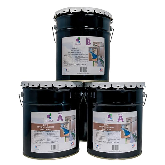 Colored Epoxies Spicy Mix Beige Epoxy Resin Coating Made with Beautiful and Vibrant Pigments, 100% Solids, Concrete and Plywood. 15 Gallon