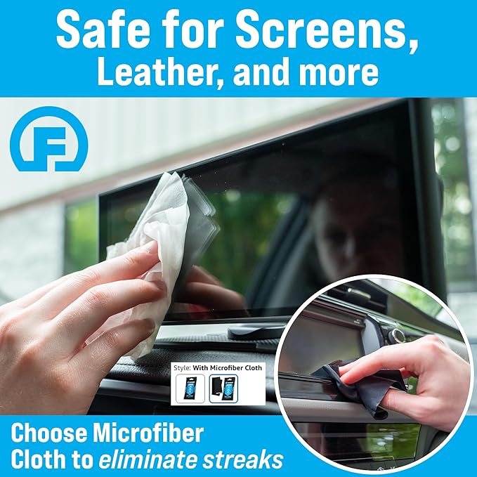 Fortress Car Interior Wipes (25 ct, Pack of 24) for Car Interior Cleaning, Dashboard, Seats, Detailing, and Steering Wheel [Travel Size] Skin-Safe Car Interior Cleaner Supplies