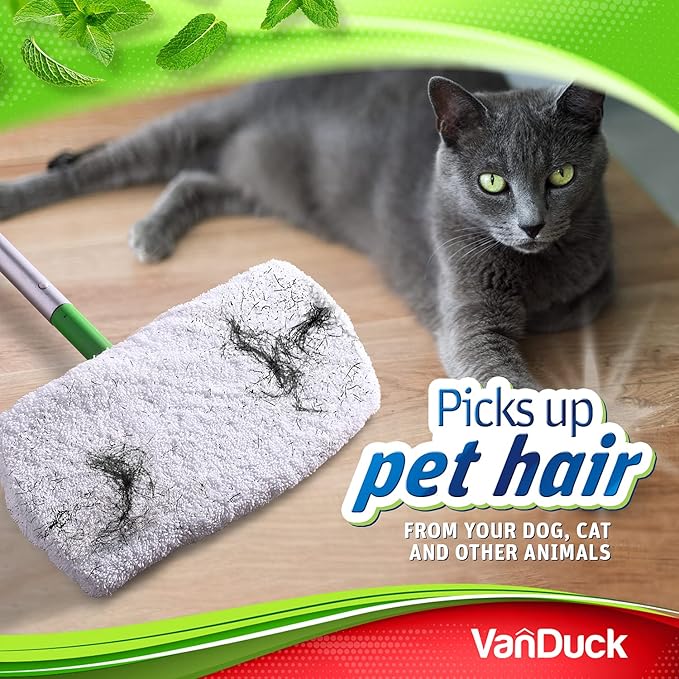 VanDuck Reusable 100% Cotton Mop Pads Compatible with Swiffer Sweeper (8-Pack), Terry Cloth Mop Covers Washable for Wet Mopping and Floor Cleaning (Handle is Not Included)