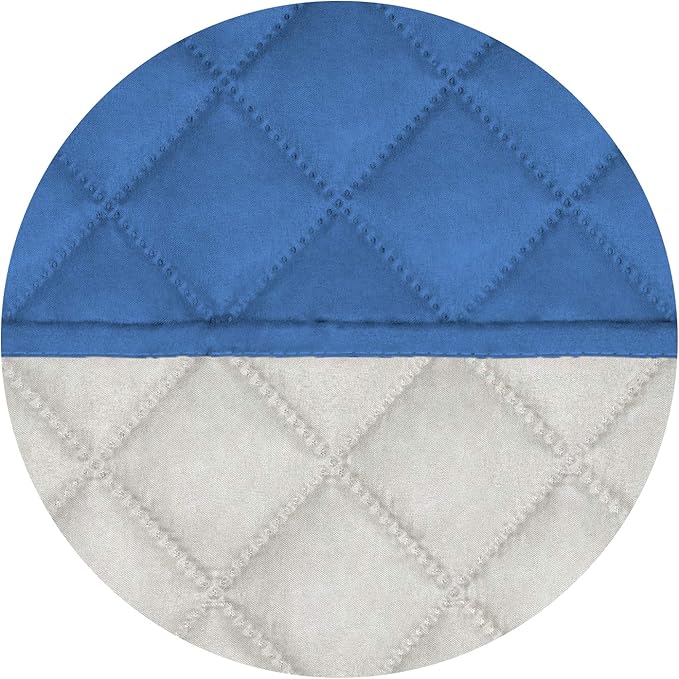 PureFit Reversible Quilted Sofa Cover, Water Resistant Medium Slipcover Furniture Protector, Washable Couch Cover with Non Slip Foam and Elastic Straps for Kids, Dogs, Pets (Loveseat, Blue/Ivory)