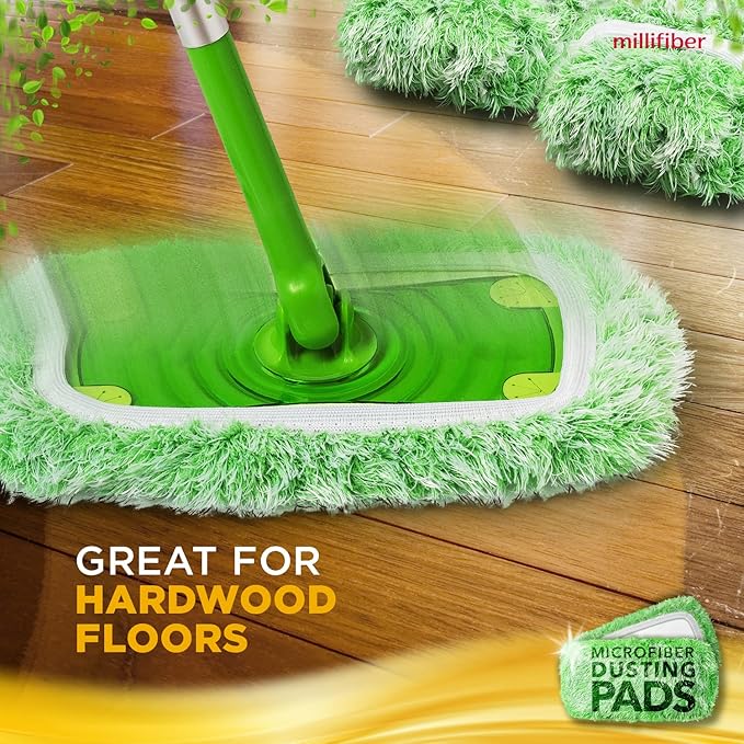 Heavy Duty Duster Refills for Swiffer Sweeper Mop (2 Pack) - Reusable Dry Sweeping Pads (Mop is Not Included)