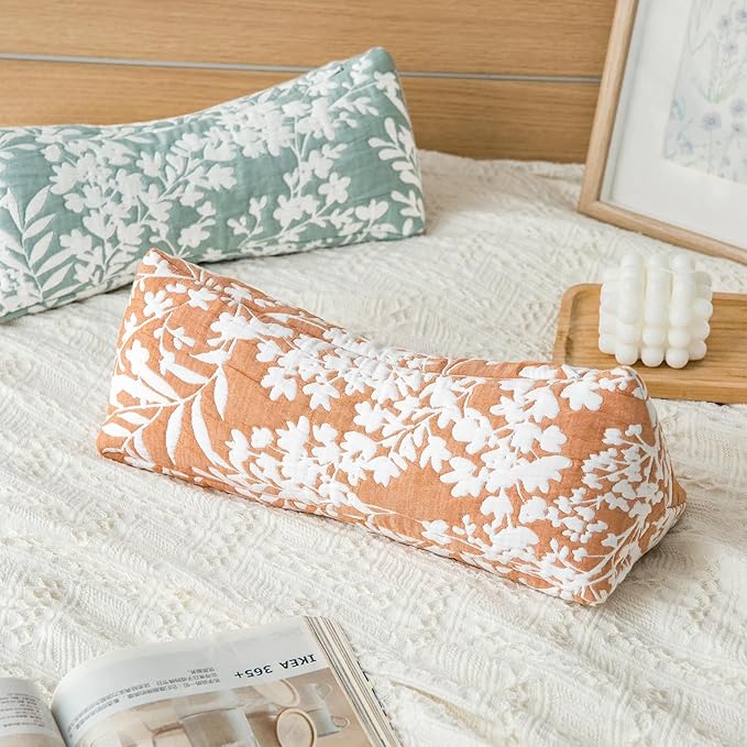 Buckwheat Neck Support Pillow Cervical Neck Cylinder Bolster Pillow,Buckwheat Hulls Adjustable Roll Pillow,Neck Pain Relief for Back and Side Sleepers Round Pillows for Lunch Break Green, 6*15 inch
