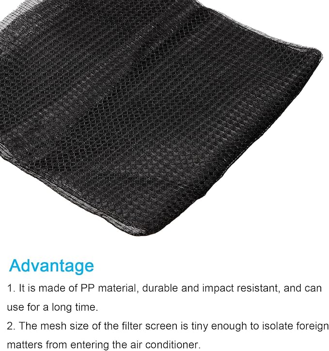 PATIKIL 47.2" x 23.6" Air Conditioner Air Filter Material, Plastic Dustproof Filtering Mesh Screen Replacement for Air Conditioning, Black