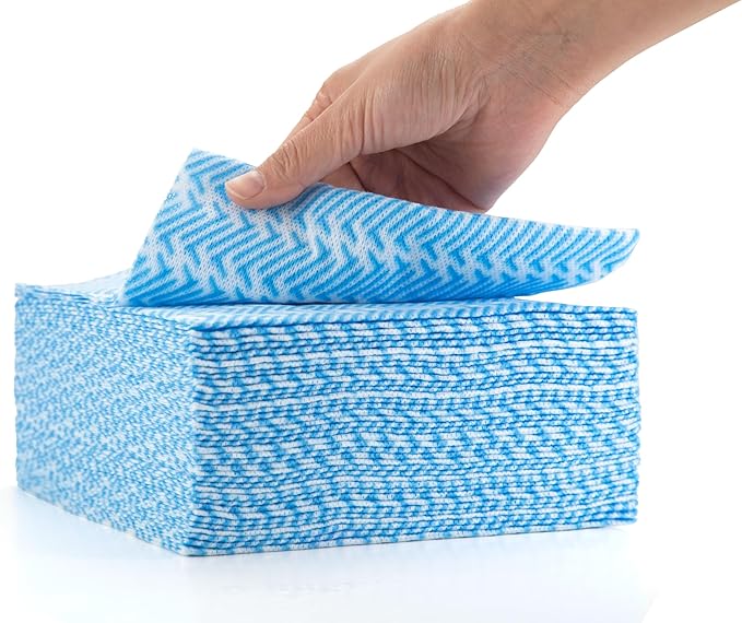 Handi Wipes Reusable Cloths Disposable Cleaning Towels Dry Kitchen Wipes Reusable Dish Towel Washcloths Dry Fast Multi-Purpose Heavy Duty Towels, Thick and Absorbnet, Blue, Pack of 120