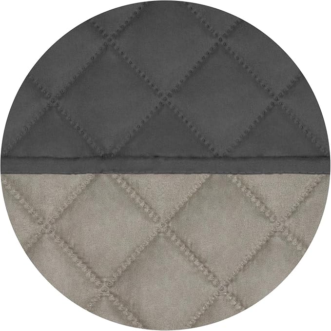 PureFit Reversible Quilted Sofa Cover, Water Resistant Slipcover Furniture Protector, Washable Couch Cover with Non Slip and Elastic Straps for Kids, Dogs, Pets (Chair, Dark Gray/Beige)