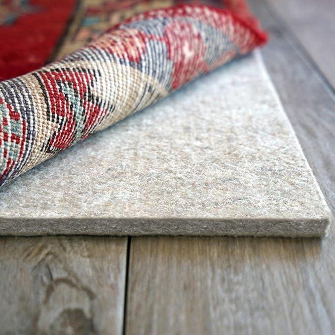 RUGPADUSA - Eco-Plush - 7' Square - 3/8" Thick - 100% Felt - Extra Cushioned Rug Pad - Available in 3 Thicknesses, Many Custom Sizes