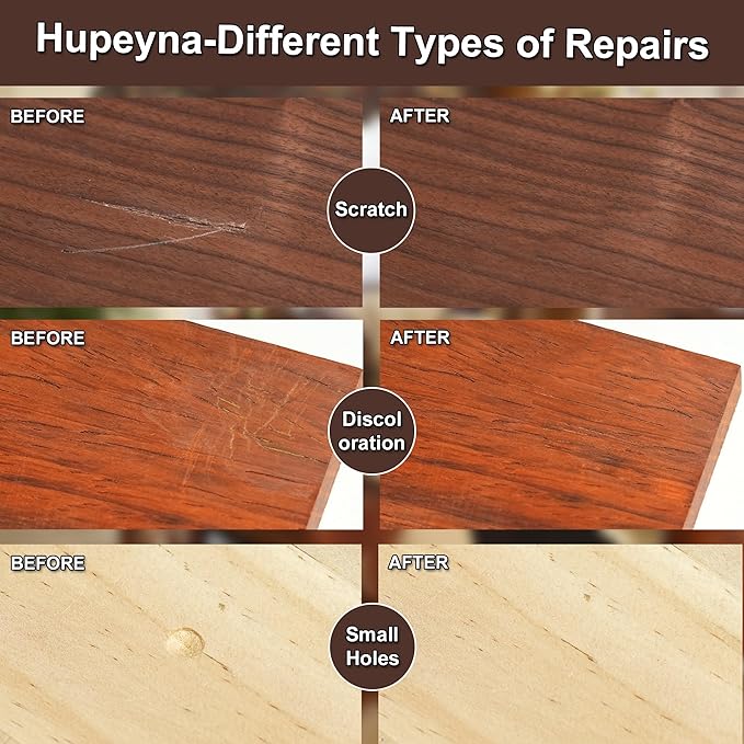 Wood Furniture Repair Kit, 12 Colors Wood Repair Kit, Wood Touch up Fillers, Repair Scratch, Cracks, Discoloration for Wooden Cabinet, Floor, Door, Table Surfaces Wood Filler Paint