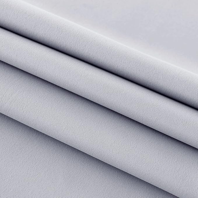 DWCN French Door Curtains – Rod Pocket Thermal Blackout Curtain for Doors with Glass Window, Kitchen and Patio Doors for Privacy, 25 X 72 Inches Long, 1 Curtain Panel with Tieback，Silver Grey