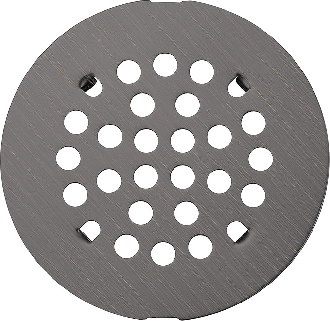 rrajj 4-1/4 (4.25) Inch(108mm) Round Snap-in Shower Floor Drain Cover Replacement Cover (Antique Brown)
