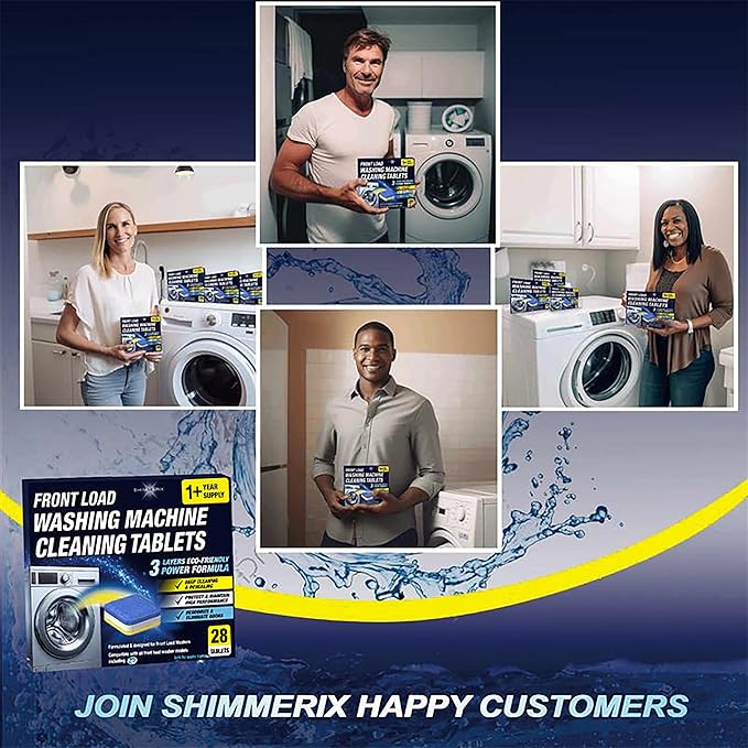 Washing Machine Cleaner Tablets 56 Pack for HE Front Loader - Eco Friendly Washer Machine Cleaning Tablets - 3 Layers Septic Safe Wash Machine Full Deodorizer Descaler Protector - 2 Plus Year Supply