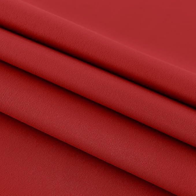 DWCN French Door Curtains – Rod Pocket Thermal Blackout Curtain for Doors with Glass Window, Christmas, Kitchen and Patio Doors for Privacy, 25 X 72 Inches Long, 1 Curtain Panel with Tieback, Red
