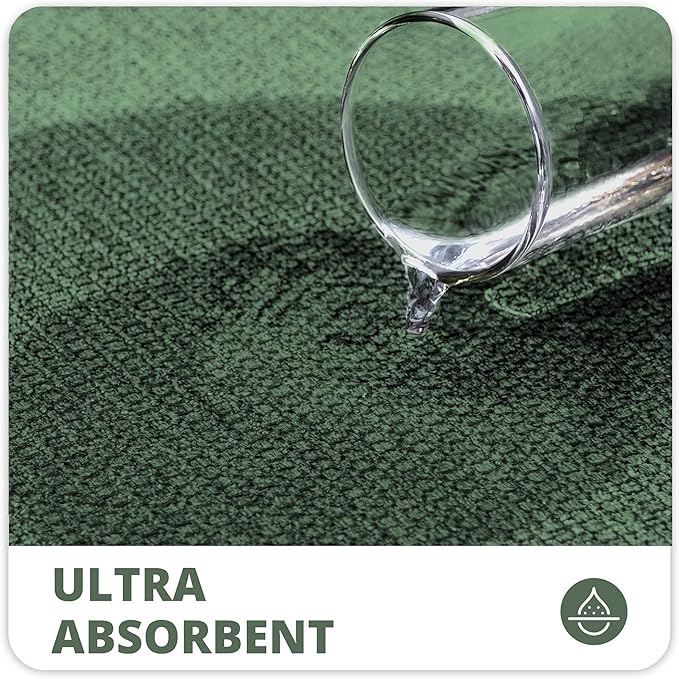 Bath Mat,Ultra Thin Bathroom Rugs,Rubber Bath Mats for Bathroom,No Slip Bath Rugs,Quick Dry,Machine Washable,Low Pile,Absorbent,Shower Outside,Sink,Home Decor Accessories.Green,1'5"x2'3"(17x27inch)