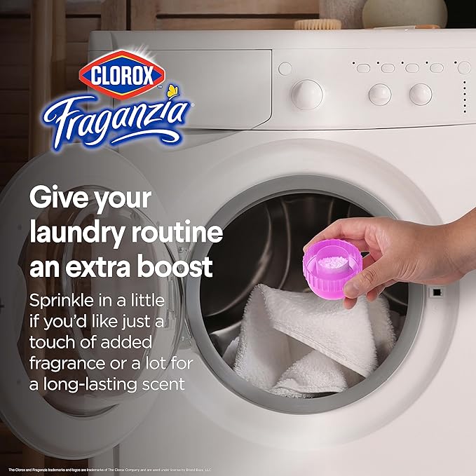Clorox Fraganzia Laundry Scent Booster Crystals in Spring Scent - Scented In-Wash Freshener Beads for Fresh, Clean, Great Smelling Clothes and Linens, 18 Oz - 2 Pack