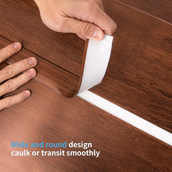 Art3d 10 FT Self Adhesive Vinyl Floor Transition Strip, Laminate Floor Strip Floor Flat Divider Strip for Joining Floor Gaps,Carpet Threshold Transition,Floor Tiles（1.57in, Cherry）