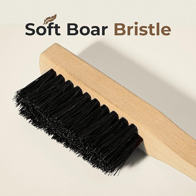 Premium Stain Removal Brush - Small Wood Stain Remover for Scrubbing Stains from Furniture, Fabric, Leather - Soft Bristle Cleaning Brush - Easy Grip Handle - Portable Clothing Stain Remover Brush