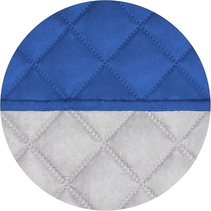 PureFit Reversible Quilted Sofa Cover, Water Resistant Slipcover Furniture Protector, Washable Couch Cover with Non Slip and Elastic Straps for Kids, Dogs, Pets (Small Recliner, Classic Blue/Ivory)