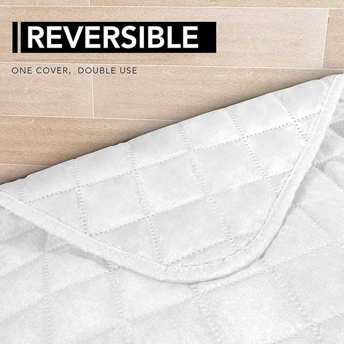 Easy-Going Sectional Couch Covers for Dogs L Shape Sofa Cover Reversible Sofa Slipcover Chaise Lounge Cover Furniture Protector Cover for Pets Dog Cat (42 x 68 inches, White/White)