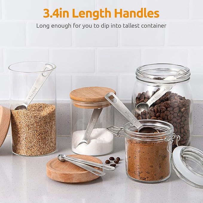 Measuring Spoons: U-Taste 18/8 Stainless Steel Measuring Spoons Set of 9 Piece: 1/16 TSP, 1/8 TSP, 1/4 TSP, 1/3 TSP, 1/2 TSP, 3/4 TSP, 1 TSP, 1/2 tbsp & 1 tbsp Dry and Liquid Ingredients