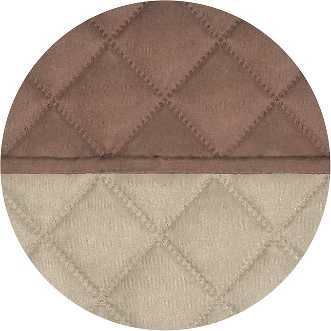PureFit Reversible Quilted Sofa Cover, Water Resistant Slipcover Furniture Protector, Washable Couch Cover with Non Slip Foam and Elastic Straps for Kids, Pets (X Large, Brown/Beige)