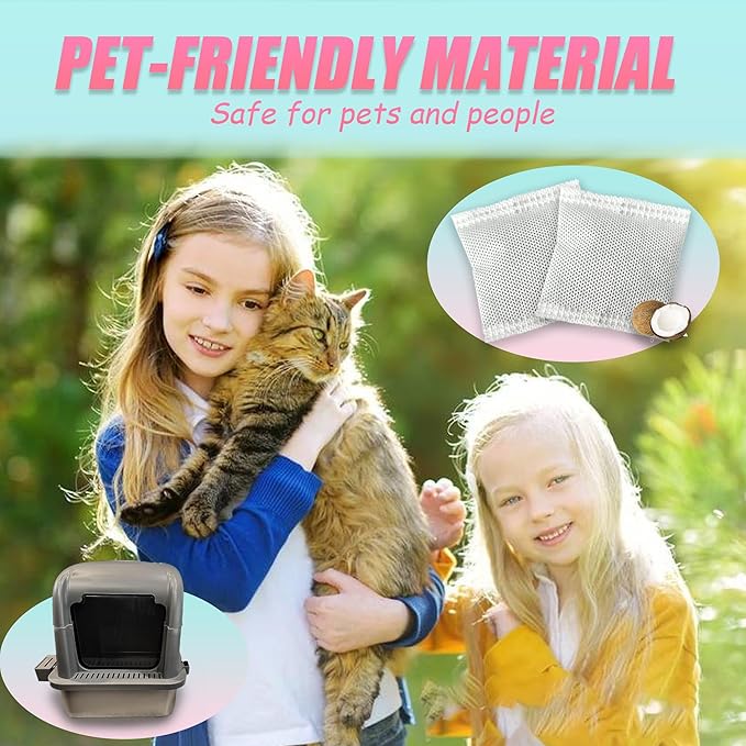 12 Pack Universal Odor Eliminator for Hooded Cat Litter Box, Natural Activated Charcoal Filters Refills, Cat Toilet Odor Control Replacement for Automatic Litter Box