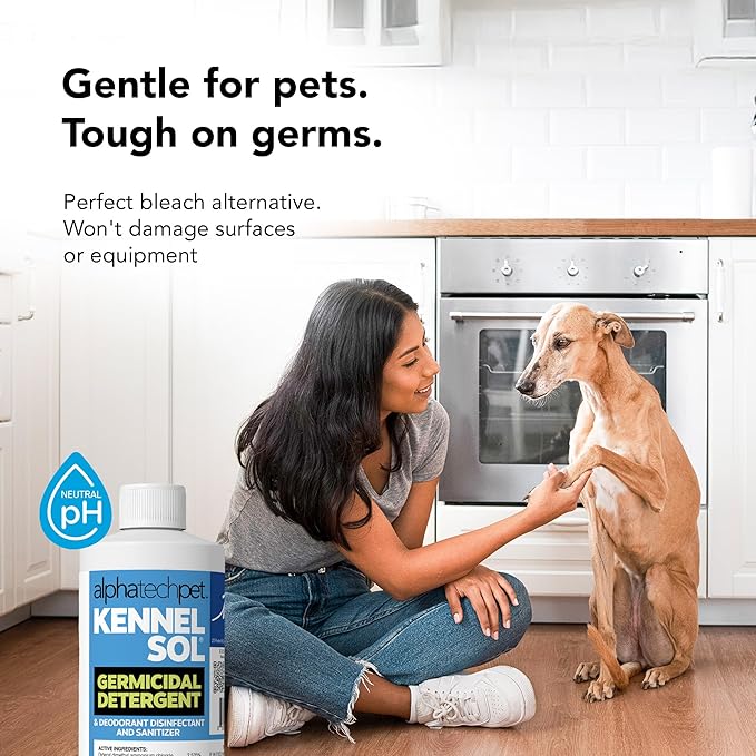 ATP KennelSol 1-Step Kennel Cleaner - 1 Pint Liquid Disinfectant, Effective Against Bacteria and Viruses, Deodorizer Wintergreen Scent by Alpha Tech Pet