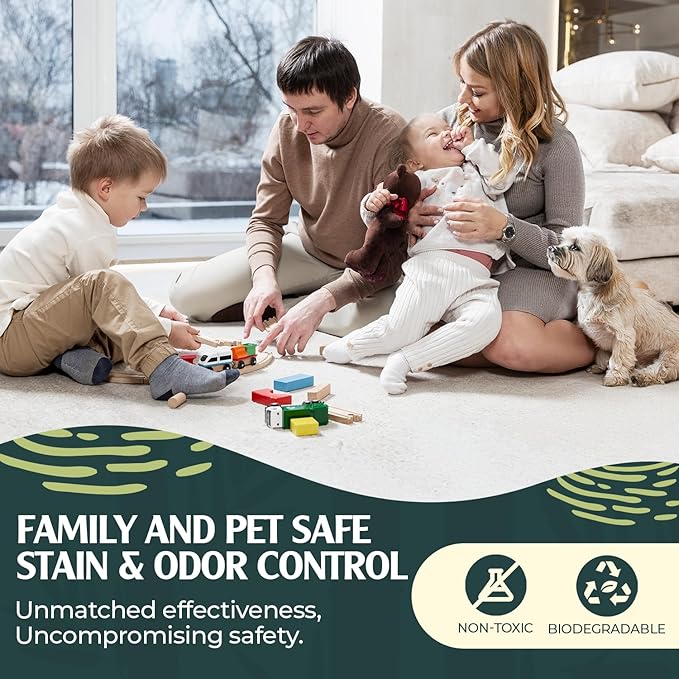Enzyme Carpet Cleaner - Enzyme Carpet Shampoo (32oz) - Carpet Cleaner Solution to Eliminate Tough Stains & Neutralize Odors - Removes Dog, Cat, All Pets Urine- Use with All Machines