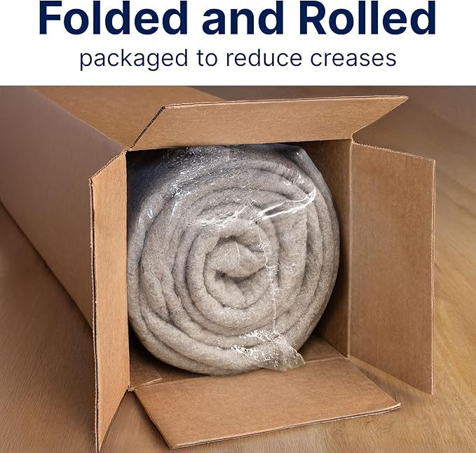 RUGPADUSA - Eco-Plush - 7' Square - 3/8" Thick - 100% Felt - Extra Cushioned Rug Pad - Available in 3 Thicknesses, Many Custom Sizes