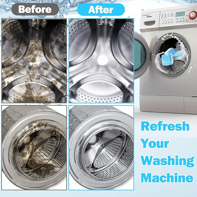 150 Pcs Washing Machine Cleaner Washing Machine Tablets Deep Cleaner Tablets for Front Loader and Top Load Washer
