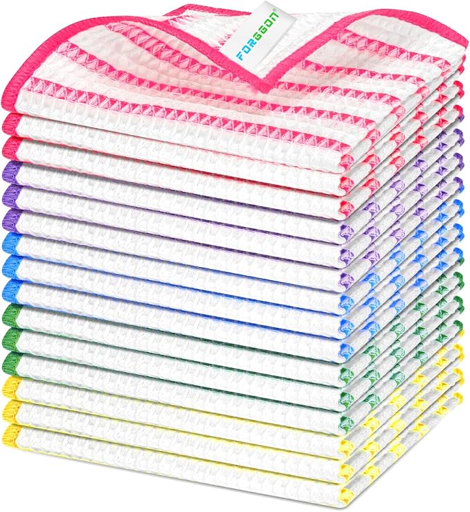 Wood Fiber Cleaning Cloth-15pcs, Super Absorbent Cleaning Cloth, No Oil Stains, Household No Stripe Cleaning Cloth for Car Kitchen Household, Multifunctional Cleaning Towel, Size:11.5x11.5in