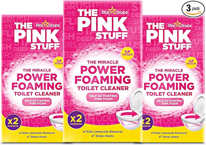 Stardrops The Pink Stuff Miracle Power Foaming Toilet Cleaner – Self-Activating Formula for Deep Cleaning, Stain Removal, and a Fresh Shine – Bathroom Essential