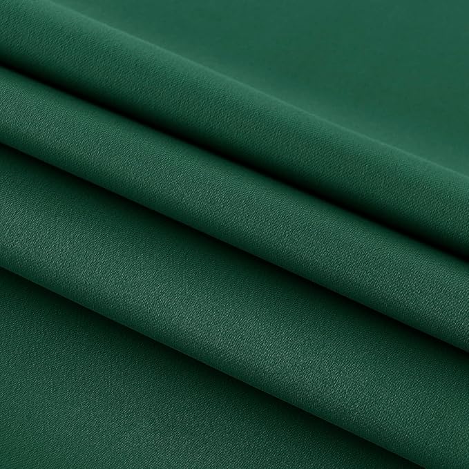 DWCN French Door Curtain - Rod Pocket Thermal Blackout Panel for Doors With Glass Window, Kitchen and Patio - Privacy, 54 X 72 Inches Long, 1 Panel With Tieback, Hunter Green