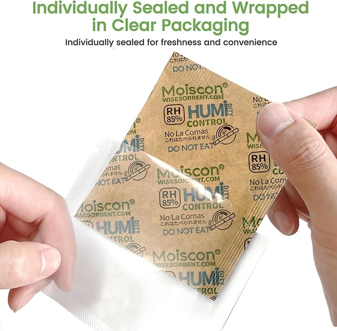 30 Pack 85% RH Size 8 Two-Way Humidity Control Packs for Wooden Musical Instruments, 8 Gram Moisture Control Packets for Bagpipe Reeds, Saxophone Reeds Individually Wrapped