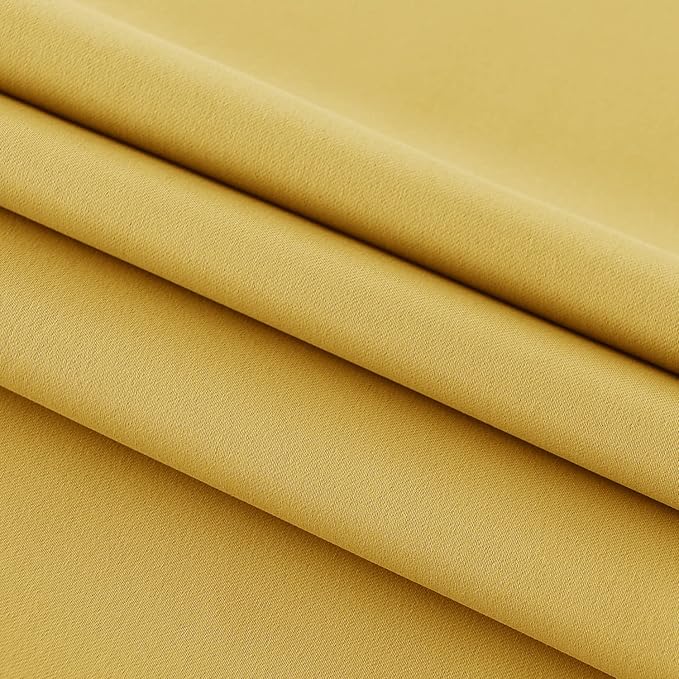 DWCN French Door Curtains – Rod Pocket Thermal Blackout Curtain for Doors with Glass Window, Kitchen and Patio Doors for Privacy, 25 X 72 Inches Long, 1 Curtain Panel with Tieback, Yellow