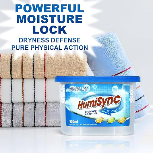 Moisture Absorbers 6 Pack, 16.9oz., Portable Humidity Absorber Boxes for Bathroom, Closet, Kitchen, Dehumidifiers, Attract and Trap Excess Moisture, Convenient and Effective, Blue