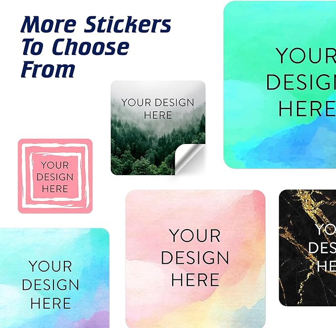 100 Custom Vinyl Stickers - Upload Your own Image, Text, Design, Logo - Personalized Logo Labels for Handmade, Packaging, Bottle, Jars, Candle, Brand Stickers (Foggy Valley, 5x5 Square)