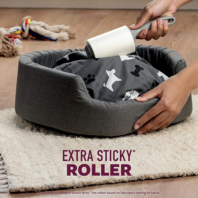Scotch-Brite Pet Extra Sticky Hair Lint Roller 6 Rollers 600 Sheets