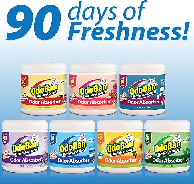 OdoBan Solid Odor Absorber Eliminator for Home and Small Spaces, Fresh Linen Scent, 14 Ounces Each, 3-Pack