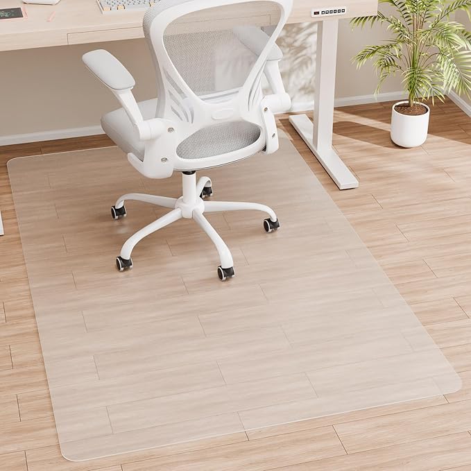 Office Chair Mat for Hardwood Floor, 72" x 46" Clear Computer/Desk Chair Mat for Hard Floor, Thicker, Easy Glide, Non-Slip, Protects Hard Surfaces from Scratches, Ideal for Home or Office