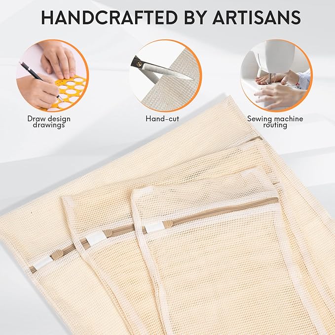6-Piece Bag, Durable Cotton Mesh Laundry Bag, Sturdy Zipper, Breathable Mesh, Exquisite Laundry Bag for Underwear, Clothes, Pants, Shoes and Socks