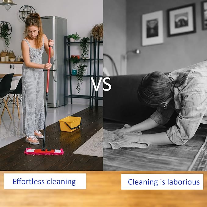 1 Pair Washable Cleaning Shoes Cover - Floor Cleaning Dust, Chenille Microfiber Duster Mop Slippers, Apply to House Office Room (Blue)
