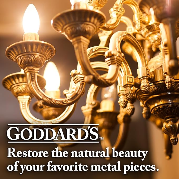Goddard’s Copper & Brass Polish, Copper Cleaner & Brass Cleaner for Long-Lasting Shine, Metal Polish for Pewter, Chrome & More, Metal Polishing Compound (7oz)