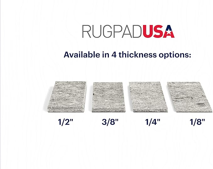 RUGPADUSA - Dual Surface - 8'x11' - 3/8" Thick - Felt + Rubber - Enhanced Non-Slip Rug Pad - Adds Comfort and Protection - for Hard Surface Floors