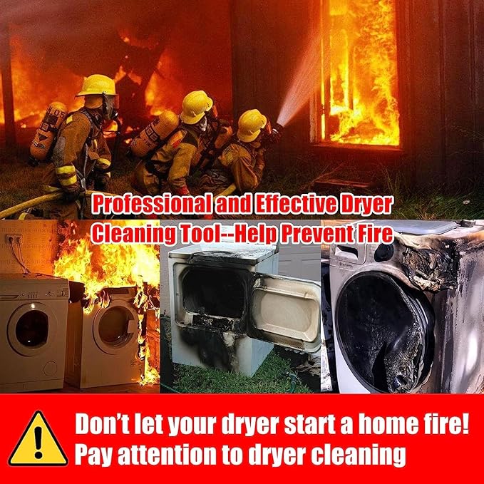 Sealegend 50 Feet Dryer Vent Cleaner Kit/Lint Remover/Fireplace Chimney Brushes/Upgraded Flexible Quick-Snap Brush with Drill Attachment for Easy to use/Cleaning Tools Use with or Without Power Drill